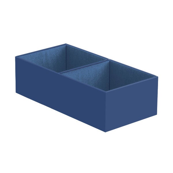 Narrow 2-Section Drawer Organizer Indigo